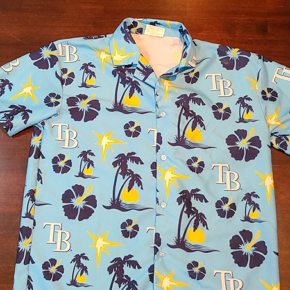Tampa Bay Ray's Hawaiians button down